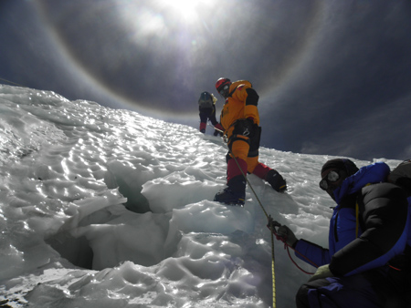 Climbing the Lhotse Face on Mount Everest