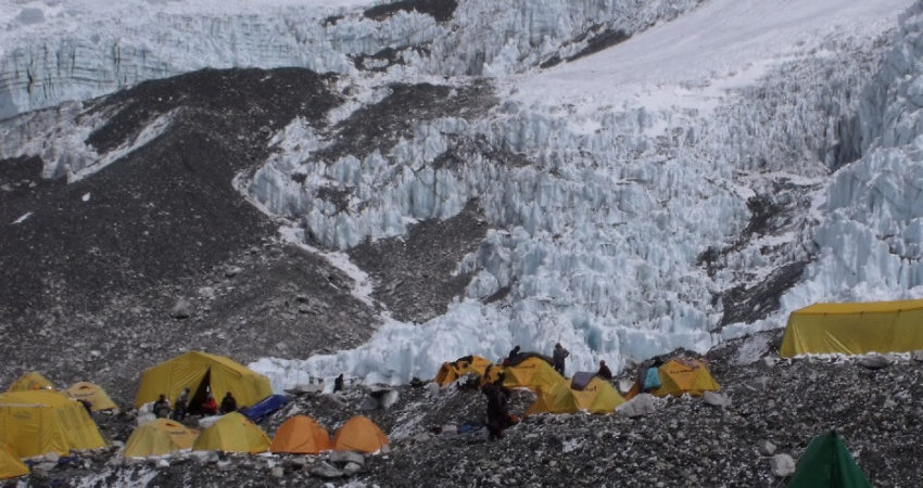 Mess Tents and Sleeping Tents at Everest Camp 2