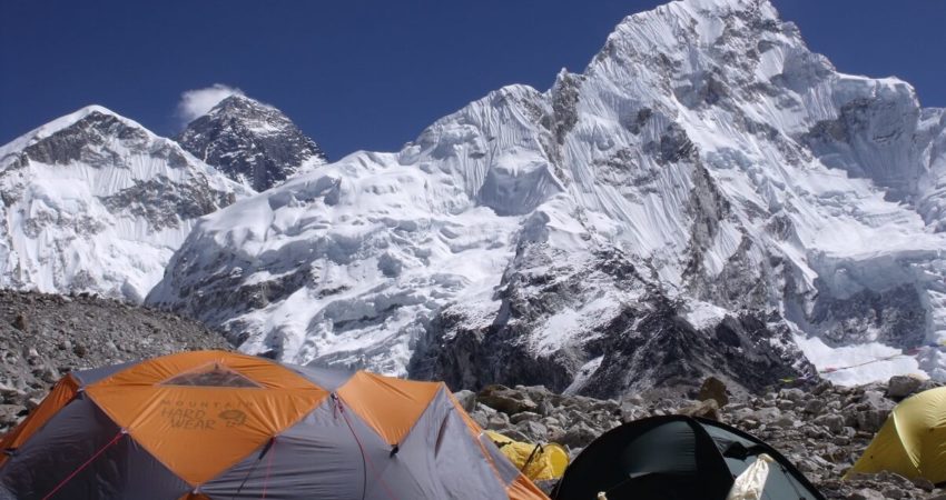 Mount Everest - seen from team tents