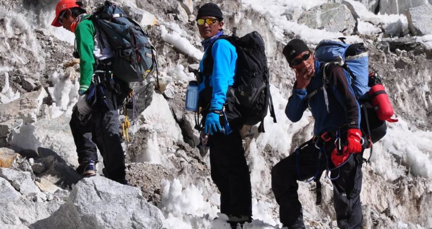 Sherpa climbers in the Himalayas